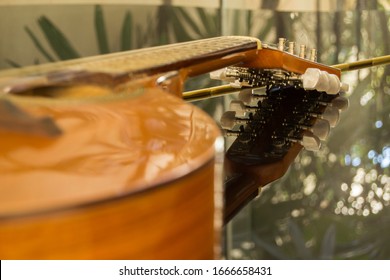 acoustic mandolin in close over piano 