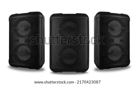 acoustic sound system, speakers on a white background