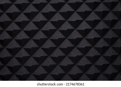 Acoustic soundproof foam wall background texture. Sound isolation material for record studio room