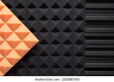 Acoustic Soundproof Foam Wall Background Texture. Sound Isolation Material For Record Studio Room