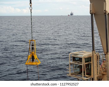 Acoustic Subsea Beacon Lifted By Vessel Stock Photo 1127952527 ...