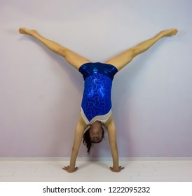 Acrobatic Gymnastics Middle Split Handstand Preformed Stock Photo ...