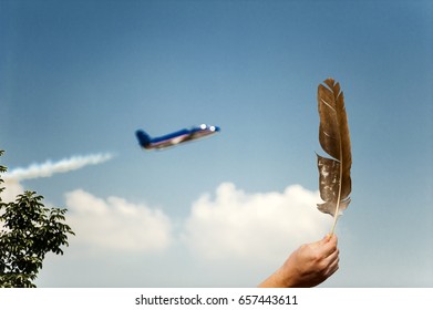 Acrobatic plane flying low