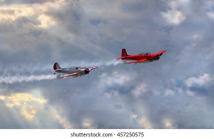 acrobatic plane in the sky