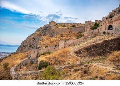 The Acrocorinth "Upper Corinth" the acropolis of ancient Corinth, is a monolithic rock overseeing the ancient city of Corinth, Greece. Its the most impressive of the acropoleis of mainland Greece