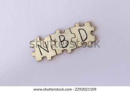 The acronym NBD, which stands for No Big Deal. The letters written on the puzzles. Photo stock © 