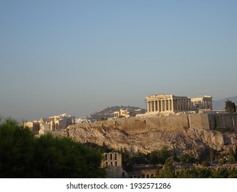 The Acropolis Of Athens During Sunset