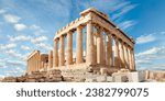 Acropolis in Athens, Greece. Parthenon temple on a bright day. 