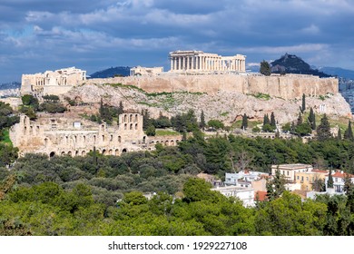 Acropolis of Athens, in Sunny day, Greece.