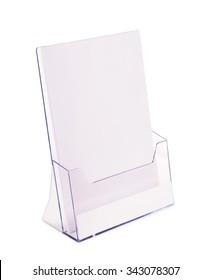 Acrylic Brochure Holder Isolated On White