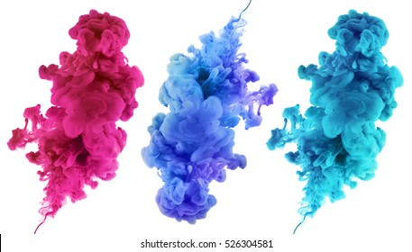 Acrylic colors and ink in water. Abstract background. Isolated. Collection. - Shutterstock ID 526304581