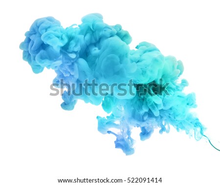 Acrylic colors in water. Abstract background. Isolated.