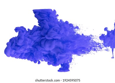 Acrylic Ink In Water Form An Abstract Smoke Pattern Isolated On White Background