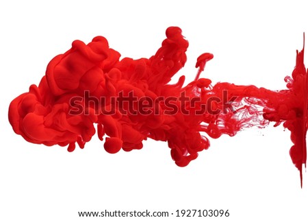 acrylic ink in water form an abstract smoke pattern isolated on white background