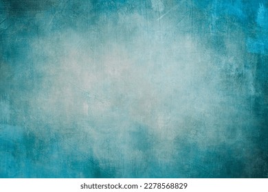 Acrylic painting on canvas, abstract background with blue smudged vignette, grunge texture