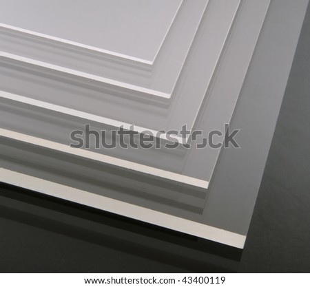 acrylic plates isolated at the black background