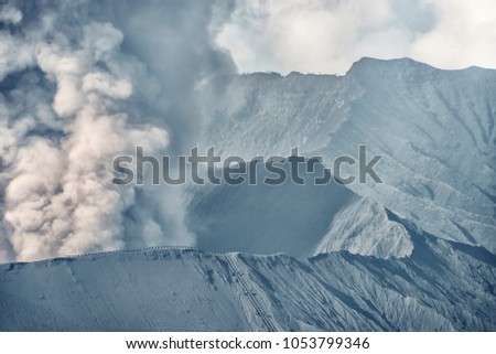 Acticity in Bromo volcano in East Java