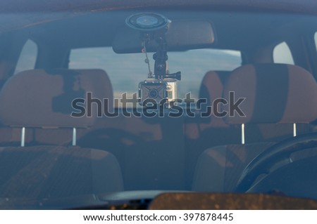 Action camera in the car