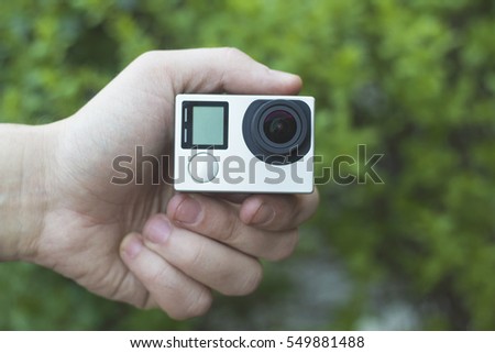 Action camera in hand