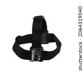 Action camera head and chest strap isolated. Gopro accessories on white background
