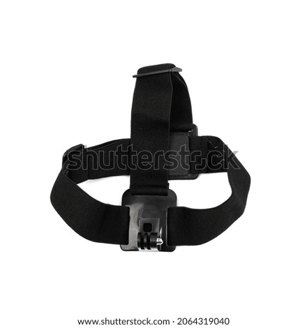 Action camera head and chest strap isolated. Gopro accessories on white background