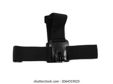 Action camera head strap isolated. Gopro accessories on white background