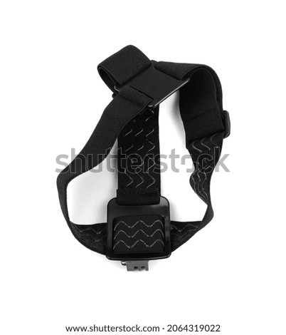 Action camera head strap isolated. Gopro accessories on white background