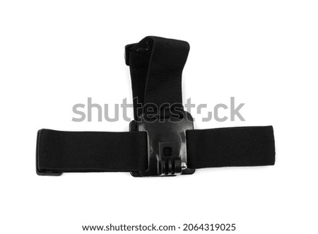 Action camera head strap isolated. Gopro accessories on white background