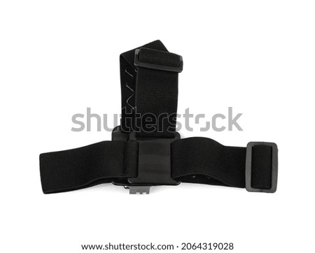 Action camera head strap isolated. Gopro accessories on white background