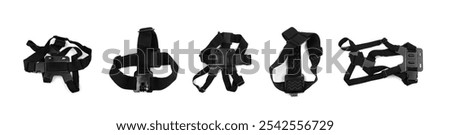 Action camera head strap isolated. Gopro accessories on white background