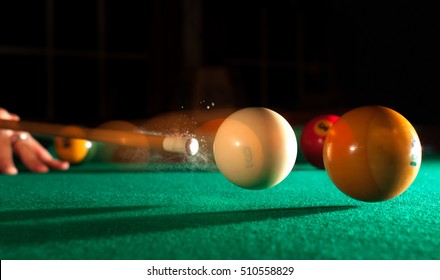 Action Shot Billiards Table Pool Cue and Balls