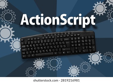  ActionScript programming language. Word ActionScript and pc keyboard 