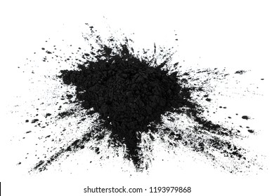 Activated Charcoal Powder Isolated On White