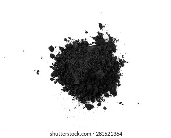 Activated Charcoal Powder Isolated On White