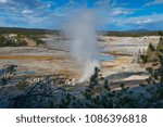 An active geyser in Norris Basin, Yellowstone National Park, Wyoming