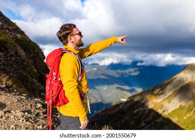 Active Hiker Enjoying The View Looking For Something