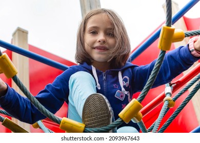 Active Little Girl On Playground Bottom Stock Photo 2093967643 ...