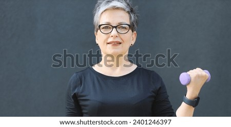 Similar – Image, Stock Photo Best age | UT Dresden | Beautiful, smiling, satisfied woman 50+ with great charisma