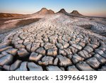 Active mud volcanoes in Gobustan desert, Azerbaijan