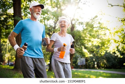 Active Senior Couple Engaging In Healthy Sports Activies