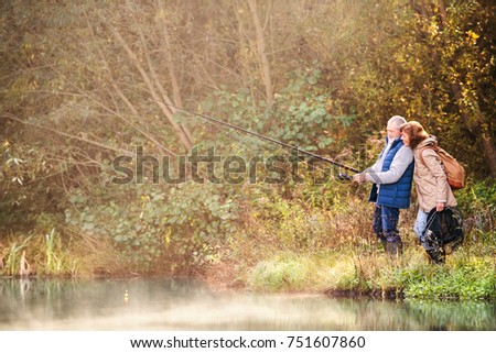 Similar – Image, Stock Photo Autumn lake scenery with colorful trees