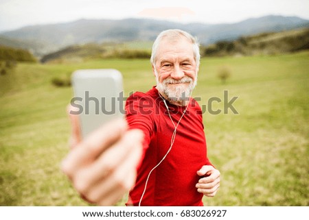 Similar – Image, Stock Photo rest Man Selfie Meadow Lie