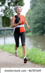 Active Senior Woman Running