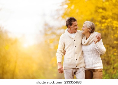 Active Seniors Having Fun And Relax In Nature