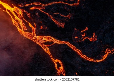 Active Volcano Aerial View, Mount Fagradalsfjall, Iceland