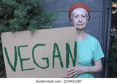 Activist Showing The Need To Go Vegan