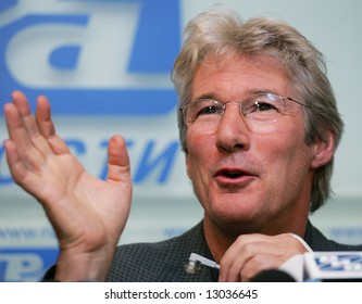 Actor Richard Gere Attends A Press-conference During The Tibet Festival In Moscow On October 26, 2004