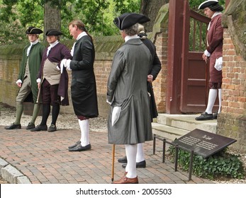 Actors In Costume At Colonial Williamsburg Virginia.