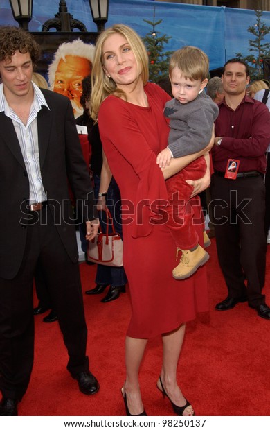 Actress Elizabeth Mitchell Husband Son Liam Stock Photo
