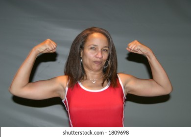 Actress Ella Joyce Flexing Muscles